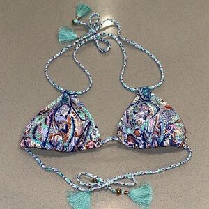 New Victoria’s Secret Bikini Top Paisley Tassel Size Small